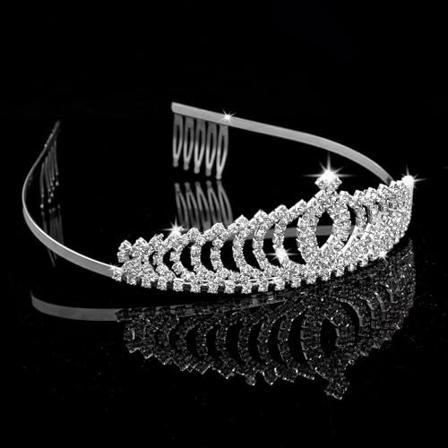 Vofler Tiana Crown, Fairy Godmother Rapunzel Costume Tiara for Women Princess Peach Bride Diaries - Vofler Silver Coronas para 15 Años Hair Accessories for Party Quinceanera Prom Wedding Birthday Girls - Image 4