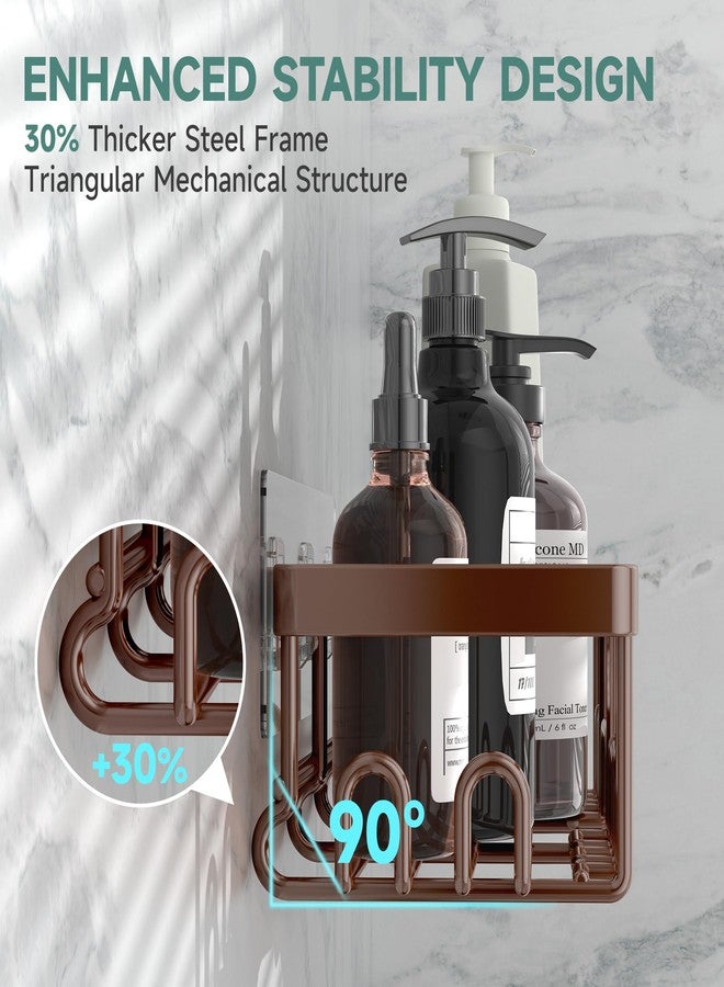 Veken Shower Caddy 6-Pack, No Drilling & Rustproof, Waterproof Adhesive Shelves Rack with Soap Holder, Large Capacity Bathroom Organizers and Storage, Wall-Mounted Kitchen & Home Decor - Image 2