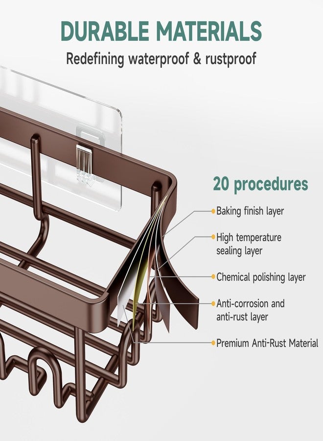 Veken Shower Caddy 6-Pack, No Drilling & Rustproof, Waterproof Adhesive Shelves Rack with Soap Holder, Large Capacity Bathroom Organizers and Storage, Wall-Mounted Kitchen & Home Decor - Image 4