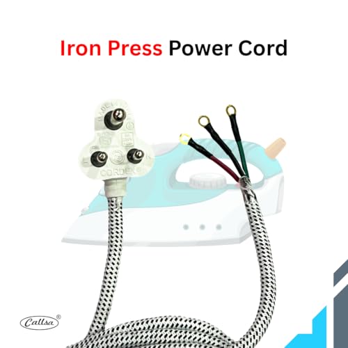 Callsa 2 Meter Iron Press Pure Copper Cable Cord, 3 Pin Top, 100% Pure Copper With Versatile Compatibility Suitable for Iron Presses (2M) - Image 3