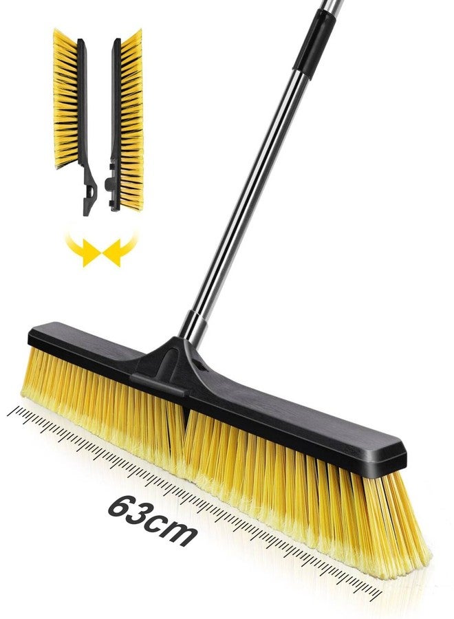 Masthome 24" Push Broom,Masthome Industrial Broom with Stiff Bristles,Outdoor Broom Heavy Duty and 55" Long Handle,Heavy Duty Broom Brush for Garage Yard Patio Warehouse Concrete Floor Cleaning - Image 1