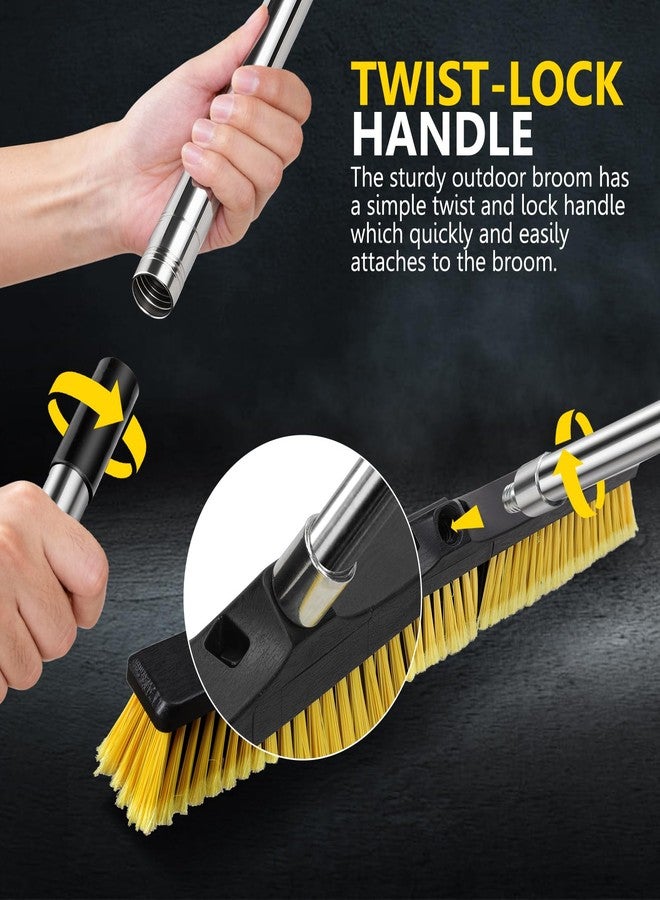 Masthome 24" Push Broom,Masthome Industrial Broom with Stiff Bristles,Outdoor Broom Heavy Duty and 55" Long Handle,Heavy Duty Broom Brush for Garage Yard Patio Warehouse Concrete Floor Cleaning - Image 5