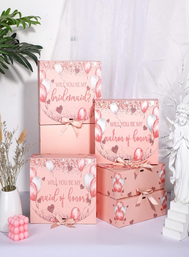Marspark 8 Pack Balloon Bridesmaid Proposal Gift Boxes with Ribbon 7.87 x 10.6 Inch Will You Be My Maid of Honor Bridesmaid Boxes for Wedding Bridal Shower Packaging Supplies Birthday Party Favors - Image 4