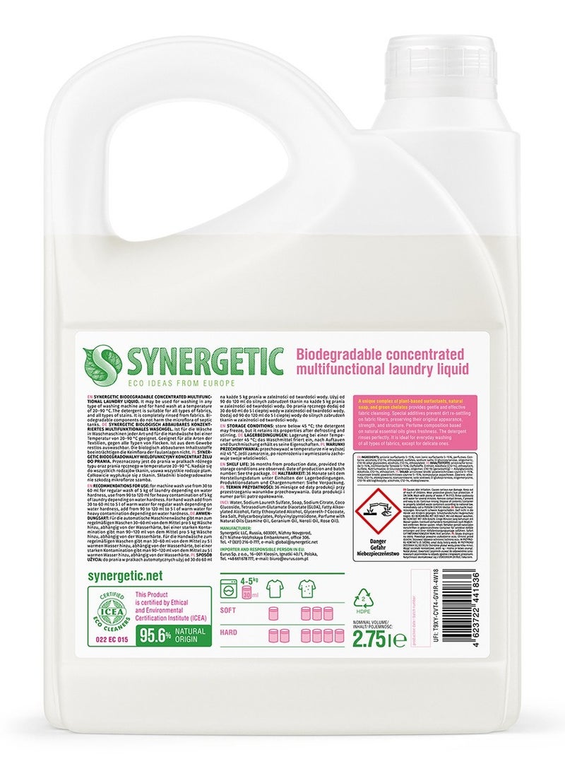 SYNERGETIC Biodegradable Concentrated Multifunctional Laundry Liquid 2750ml - Image 2