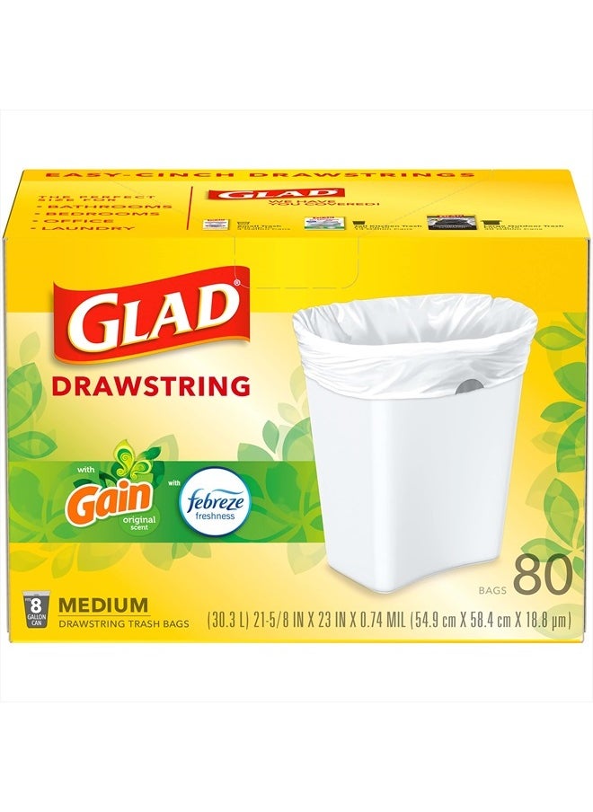 Trash Bags, Medium Kitchen Drawstring Garbage Bags 8 Gallon White Trash Bag, Gain Original Scent (Package May Vary), Fresh, 80 Count - pzsku/Z174E283EDEC386F0AE50Z/45/_/1715540930/74548e2a-98e4-45e2-a5e1-1cb683f3ba57