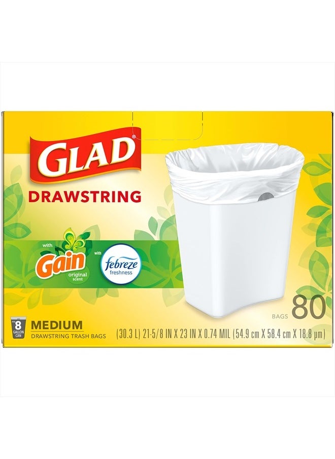 Trash Bags, Medium Kitchen Drawstring Garbage Bags 8 Gallon White Trash Bag, Gain Original Scent (Package May Vary), Fresh, 80 Count - pzsku/Z174E283EDEC386F0AE50Z/45/_/1715540931/bf8129bd-929d-4794-a520-a8377d8411a8