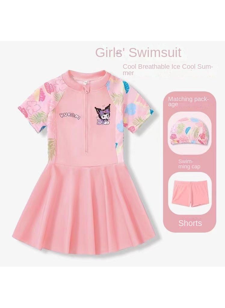 Y&D Kuromi Swimsuits for Girls Swimwear Cartoon Beach Bathing Suit with Swimming - Image 1