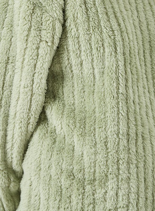 Styli Chunky Rib Fleece Drop Shoulder Top and Pyjama Set - Image 3