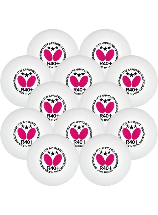 Butterfly R40+ Table Tennis Balls, White, 40mm, Pack of 3 - Image 4