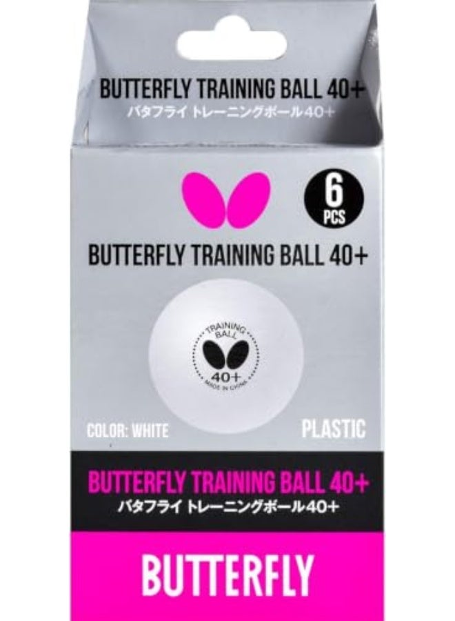 Butterfly R40+ Table Tennis Balls, White, 40mm, Pack of 3 - Image 1
