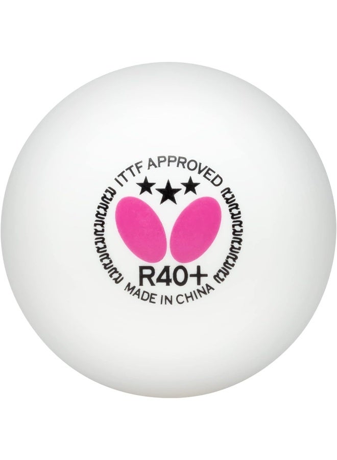 Butterfly R40+ Table Tennis Balls, White, 40mm, Pack of 3 - Image 2