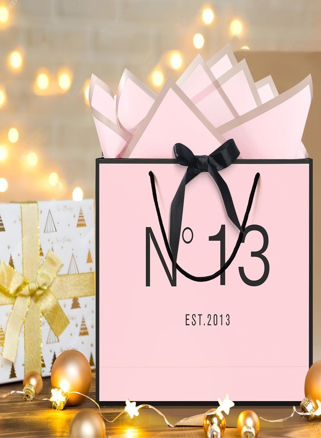 QLSKO 13" Birthday Gift Bag with Card Envelope Sticker Bow Ribbon and Tissue papers for Women Girls Design with Handles,13th-100th (EST.2012 13th) - Image 5