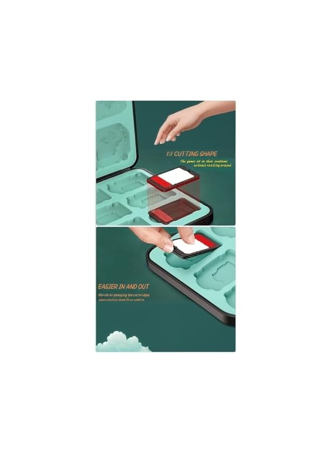 بروماس حامل حقيبة ألعاب سويتش - يحمي 12 خرطوشة ألعاب، هيكل صلب، بطانة ناعمة، مطاط، حامل ألعاب محمول (أسود) - Image 4