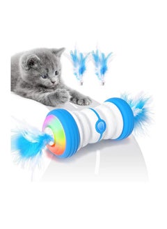 Cat Toys Interactive for Indoor Cats, Electric Automatic Robotic Cat Toy, Bulit In Active Program, Replacement Feather, Colorful Light, Catnip, Bells, Fun Motion Toy for Cat Kitten Exercise