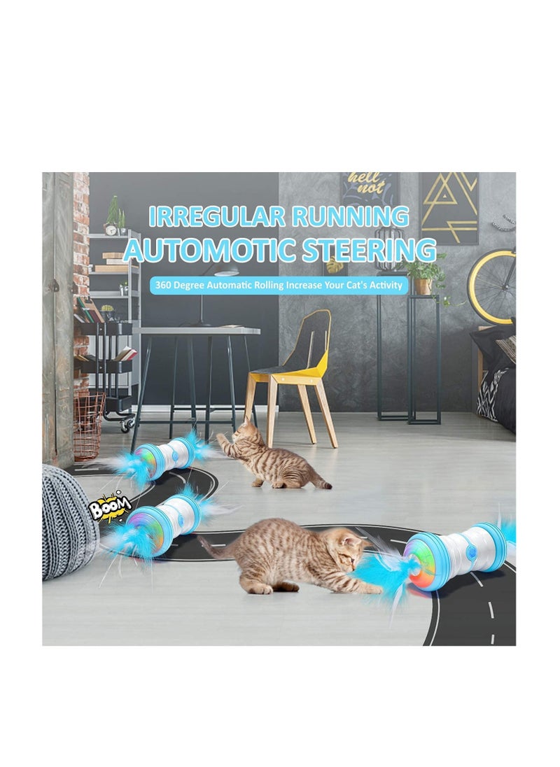 SYOSI - Cat Toys Interactive for Indoor Cats, Electric Automatic Robotic Cat Toy, Bulit In Active Program, Replacement Feather, Colorful Light, Catnip, Bells, Fun Motion Toy for Cat Kitten Exercise - Image 1