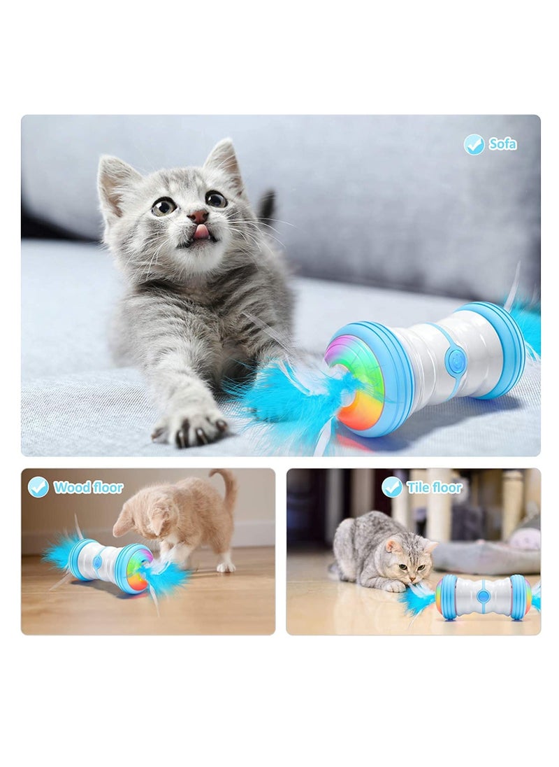SYOSI - Cat Toys Interactive for Indoor Cats, Electric Automatic Robotic Cat Toy, Bulit In Active Program, Replacement Feather, Colorful Light, Catnip, Bells, Fun Motion Toy for Cat Kitten Exercise - Image 1