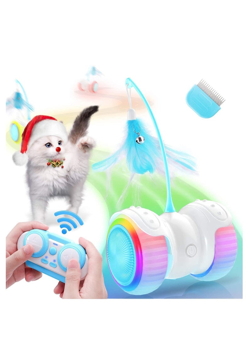 SYOSI - Cat Toys Interactive for Indoor Cats, Electric Automatic Robotic Cat Toy, Bulit In Active Program, Replacement Feather, Colorful Light, Catnip, Bells, Fun Motion Toy for Cat Kitten Exercise - Image 1