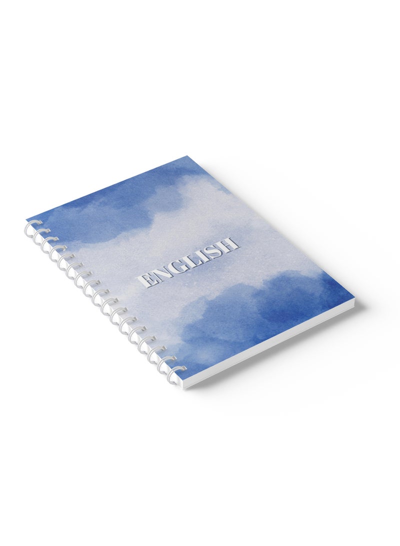 LOWHA English Sprial Notebook, 60 Sheets with Hard Paper Covers Clouds Design Multicolour - Image 3
