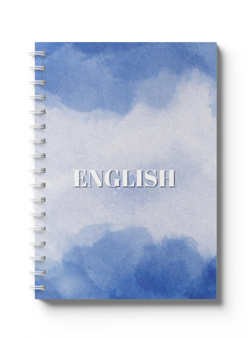 LOWHA English Sprial Notebook, 60 Sheets with Hard Paper Covers Clouds Design Multicolour - Image 1