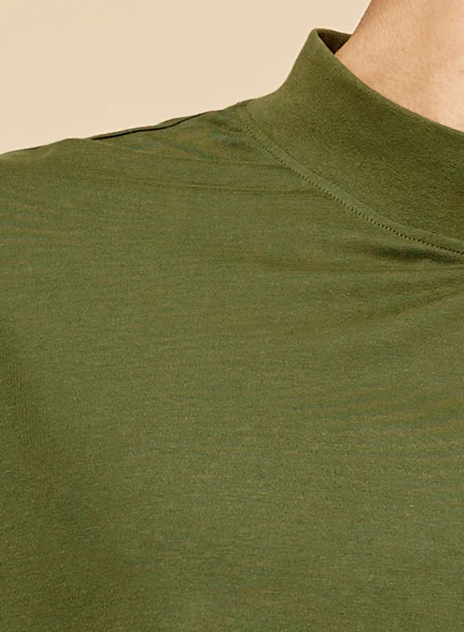 ستايلي Styli Mock Neck Oversized T-Shirt