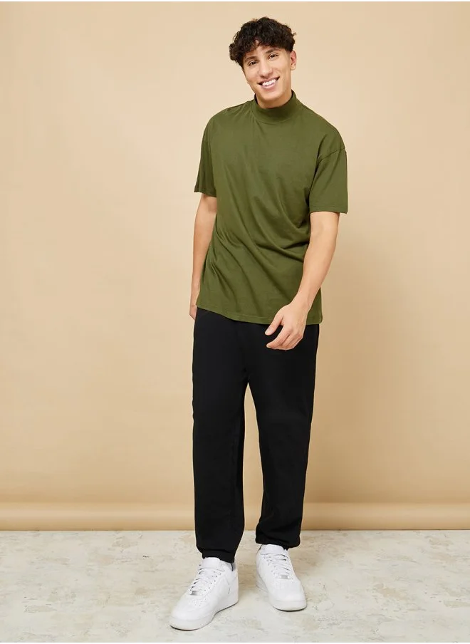 Styli Mock Neck Oversize T Shirt