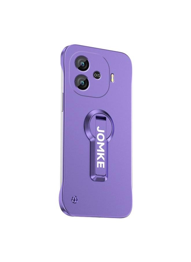 erorex For vivo iQOO Z9 Turbo Baking Varnish 360 Rotate Holder No Frame PC Phone Case(Purple) 
