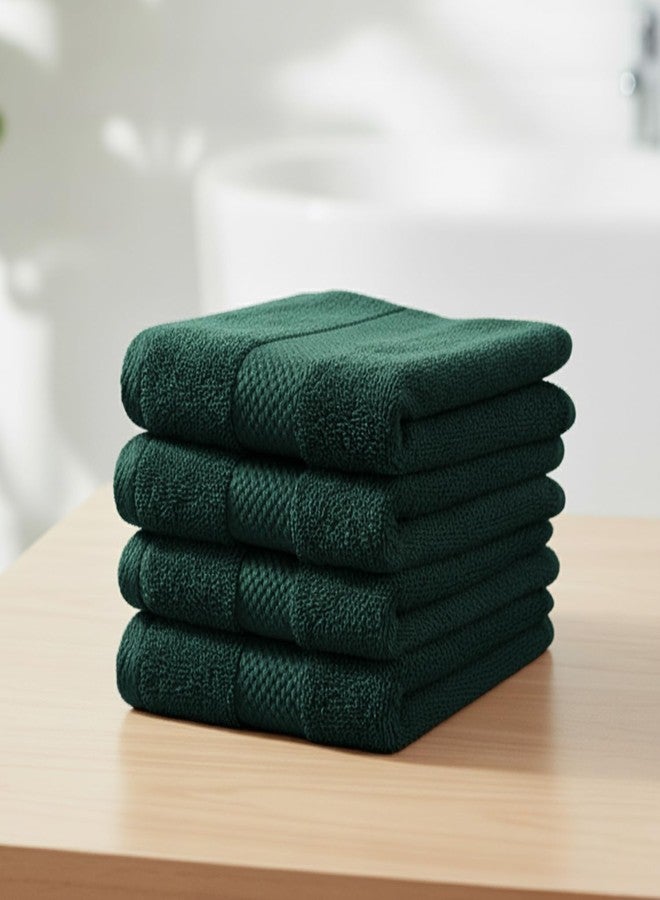 Earthy Fables Premium Face Towels - 100% Combed Cotton, 600 GSM, Ultra Soft, Quick Dry & Highly Absorbent, for Gym, Travel & Acne-Prone Skin, 30 x 30 cm, Set of 4 (Castleton Green) - Image 1