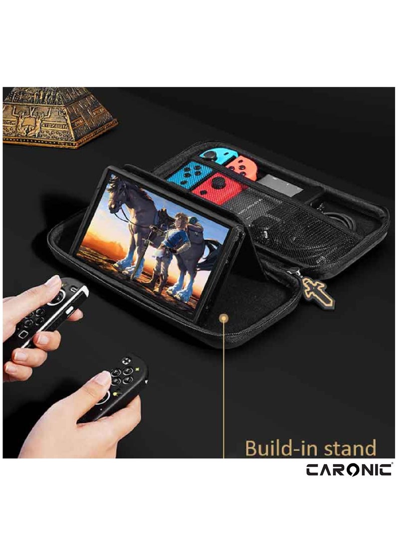 CARONIC Case compatible With Nintendo Switch And Oled Shockproof Waterproof Case Bag with soft Liner  - Image 5