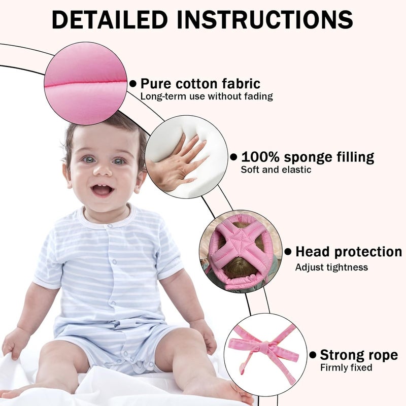 CUXFLS Baby Head Protector Infant Helmet No Bumps Safety Head Cushion for Crawling Walking Running Adjustable Toddler Head Protector Safety Headguard - Image 3