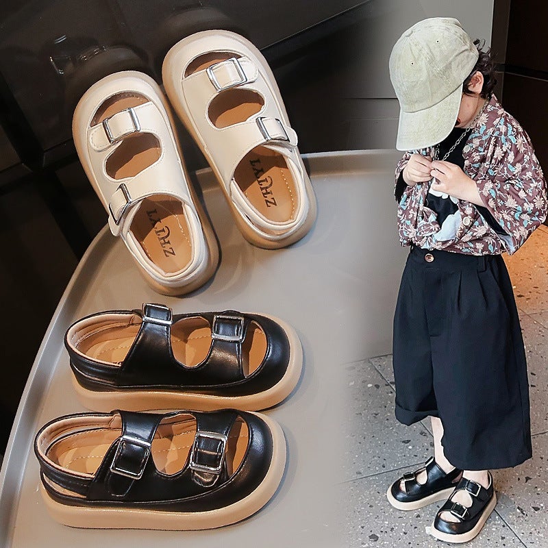 Girls Sandals 2024 Summer Children'S Non-Slip Soft Sole Birkenstock Beach Shoes For Small And Medium-Sized Children Baby Baotou Sandals Breathable - Image 1