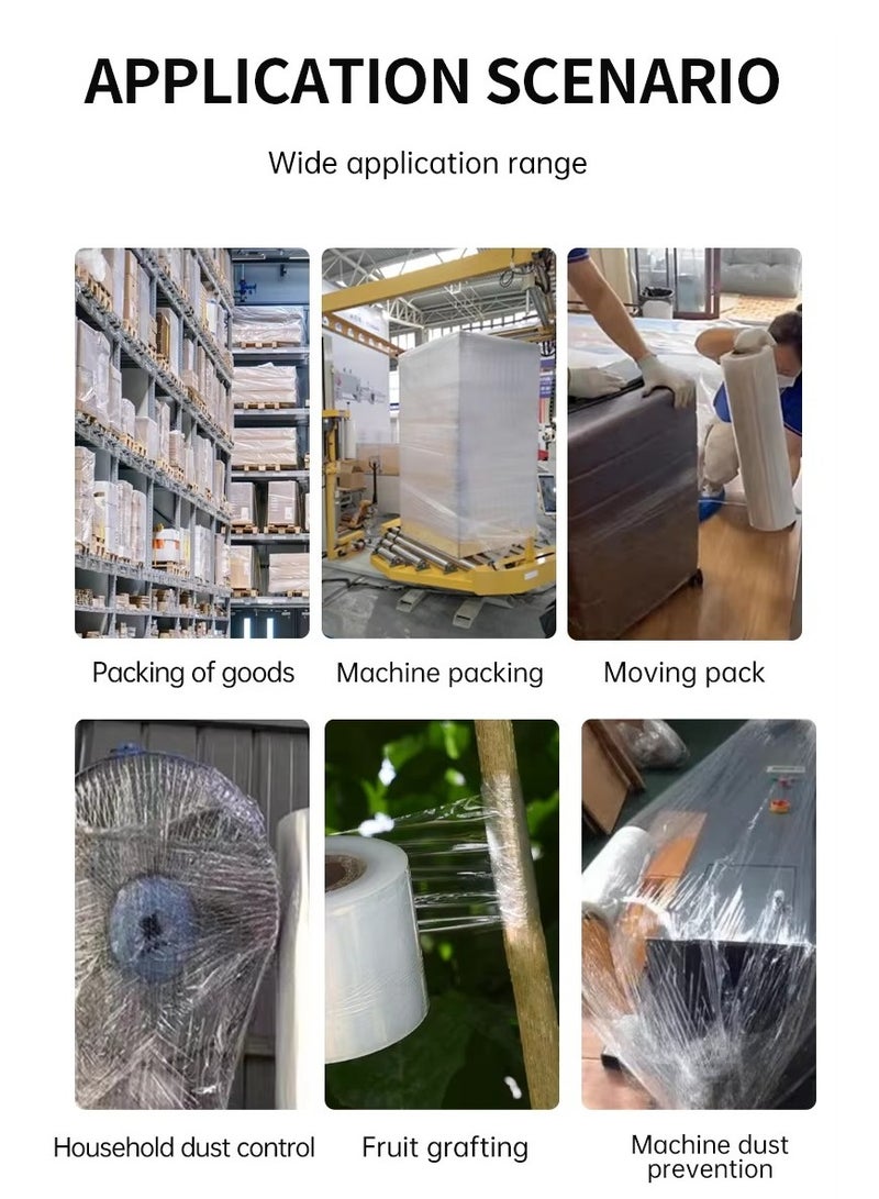Plastic Stretch Film Roll, Heavy Duty Pallet Wrap for Packing, Moving, Shipping & Storage, Tear-Resistant Cling Wrap for Secure Packaging X 1 Roll Made in UAE - Image 2