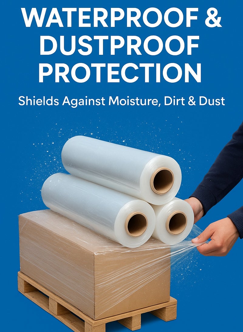 Plastic Stretch Film Roll, Heavy Duty Pallet Wrap for Packing, Moving, Shipping & Storage, Tear-Resistant Cling Wrap for Secure Packaging X 1 Roll Made in UAE - Image 5