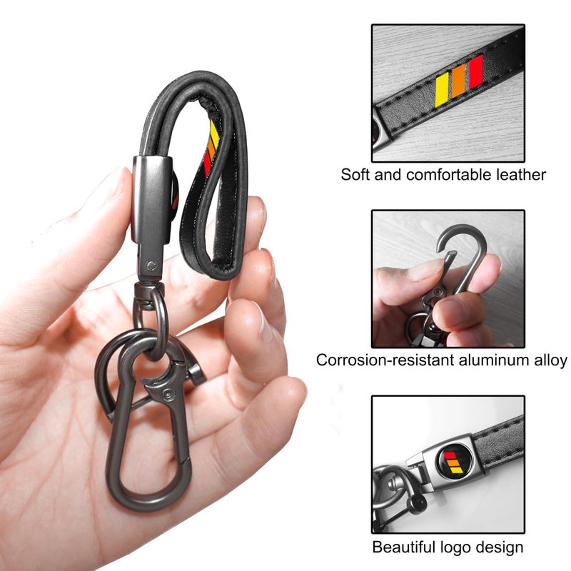YOSRTER Key Fob Cover with Chain for Toyota Tundra TRD 4Runner Corolla RAV4 Highlander Camry Highlander Key Shell Protector 3 Buttons Keyless Key Holder(Red/Orange/Yellowï¼‰ - Image 4