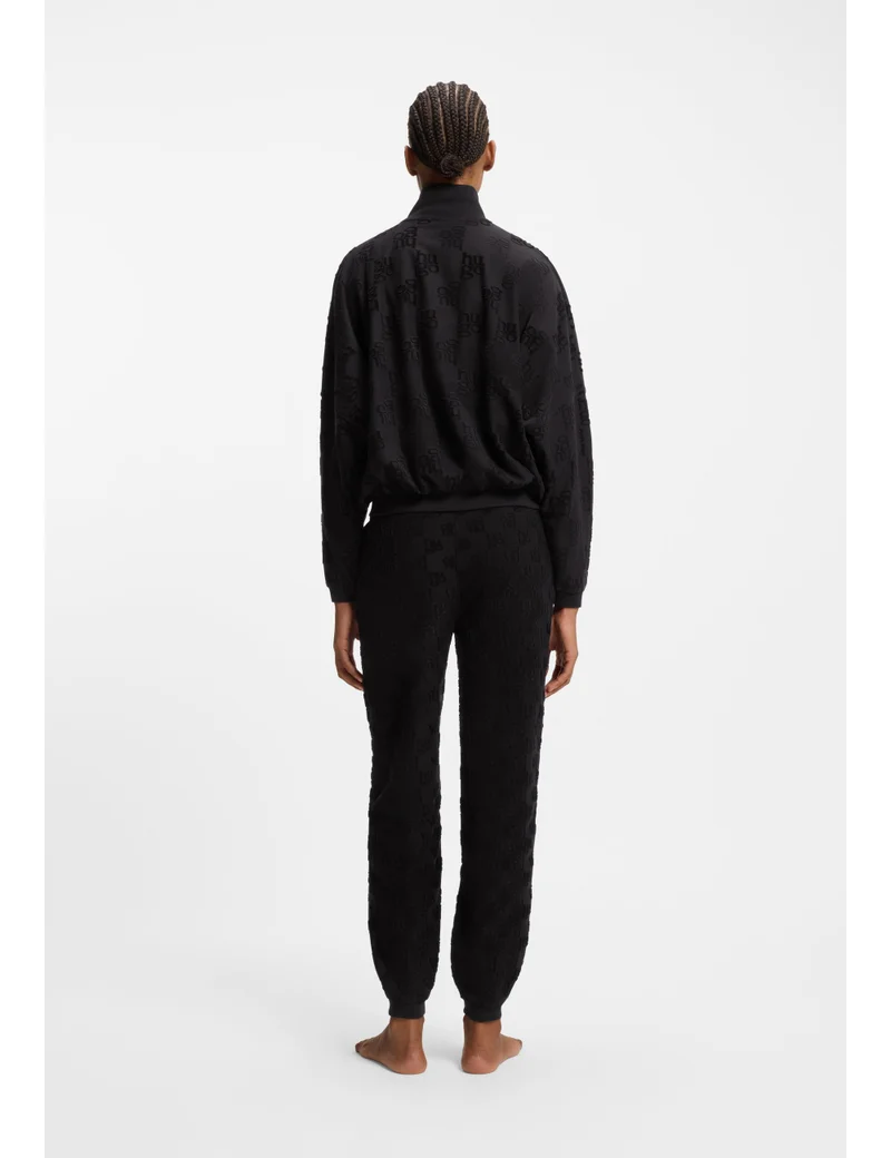 هوجو جاكيت قطني بنقشة شعار كاملة