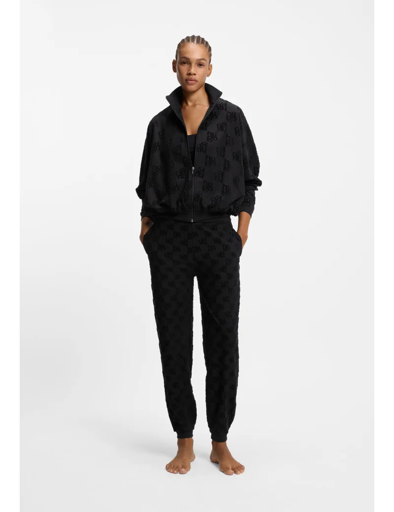 HUGO  Cotton-blend jacket with all-over logo pattern for Women | Best Price UAE