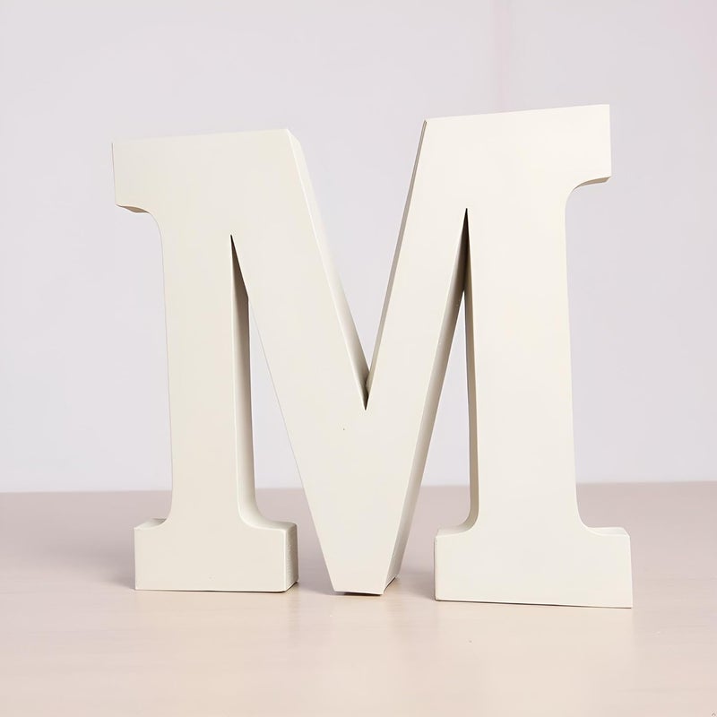 AKDAMA Wooden M Letter- English Upper Case Alphabets Cutouts for Art and Craft Work (M_White_15x2.5 cm) - Image 4