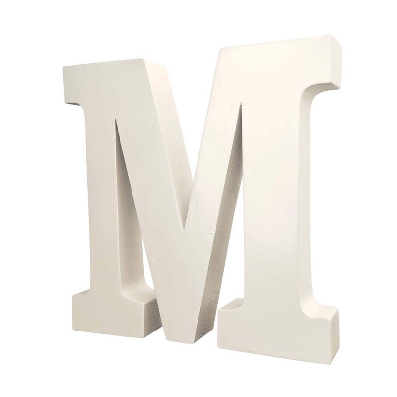 AKDAMA Wooden M Letter- English Upper Case Alphabets Cutouts for Art and Craft Work (M_White_15x2.5 cm) - Image 5