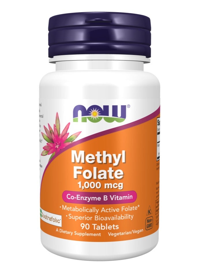 NOW Methyl Folate Tablets - 1000 Mcg, 90