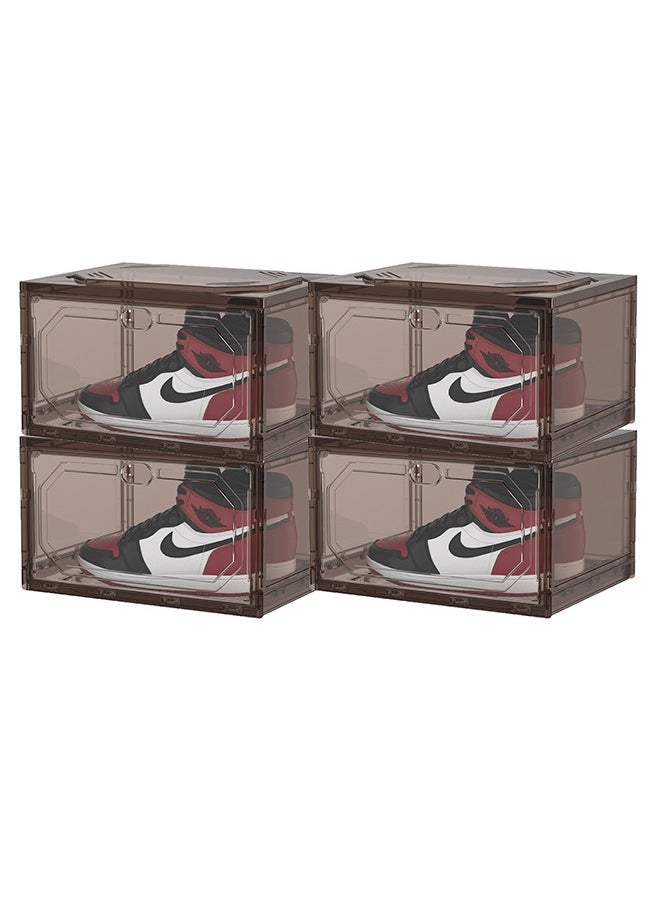 CityRiya-Long Shoe Storage Box Large Shoe Organizer Storage Boxes for Closet Shoe Sneaker Container Storage Boxes Plastic Shoe Display Case Shoe Rack Storage Stackable Shoe Organizers Bin Shoe Box for Closet  - Image 1