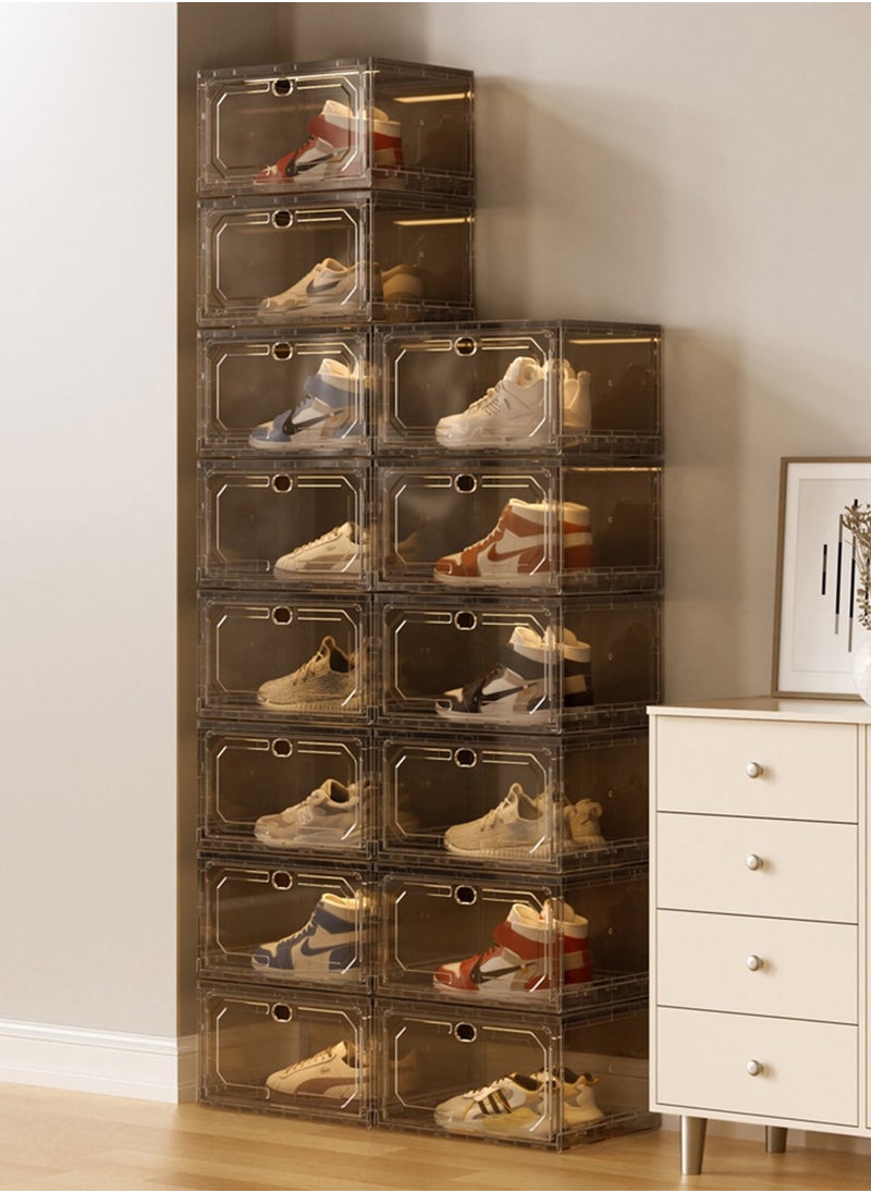 CityRiya-Long Shoe Storage Box Large Shoe Organizer Storage Boxes for Closet Shoe Sneaker Container Storage Boxes Plastic Shoe Display Case Shoe Rack Storage Stackable Shoe Organizers Bin Shoe Box for Closet  - Image 2