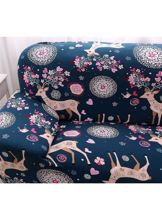 House of Quirk Universal Double Seater Sofa Cover Big Elasticity Cover for Couch Flexible 140 GSM Sofa Slipcover (Blue Deer, 145-185Cm) - Image 3