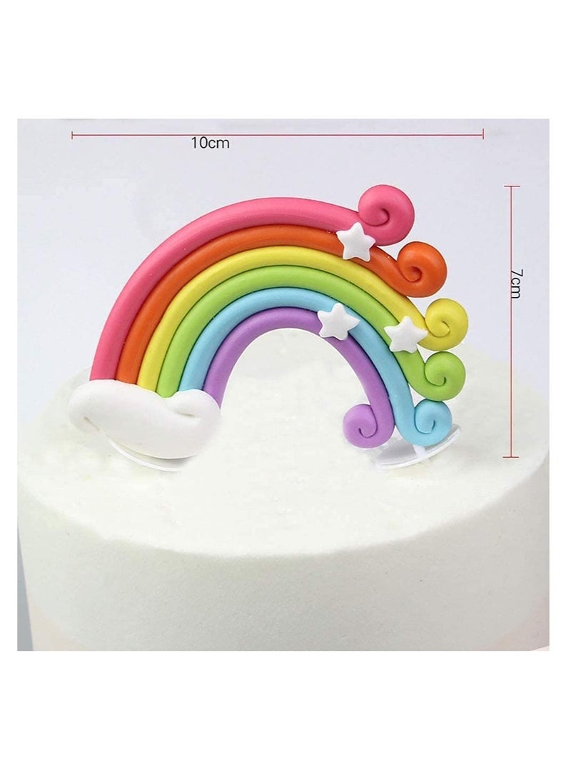 Cake Decoration, Rainbow Cloud Balloon Shape Cupcake Insert Card, Suitable For Children's Baby Welcome Party, Birthday Wedding Party Cake Decoration (15PCS) - Image 2