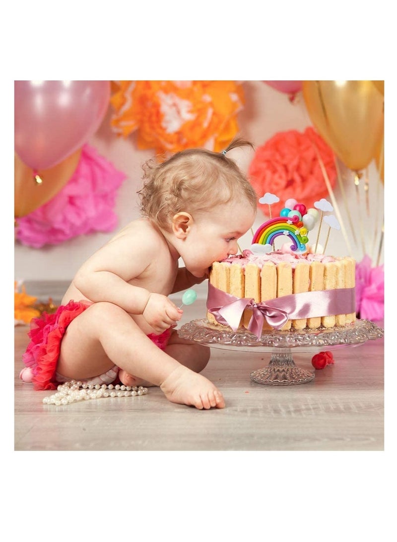 Cake Decoration, Rainbow Cloud Balloon Shape Cupcake Insert Card, Suitable For Children's Baby Welcome Party, Birthday Wedding Party Cake Decoration (15PCS) - Image 5