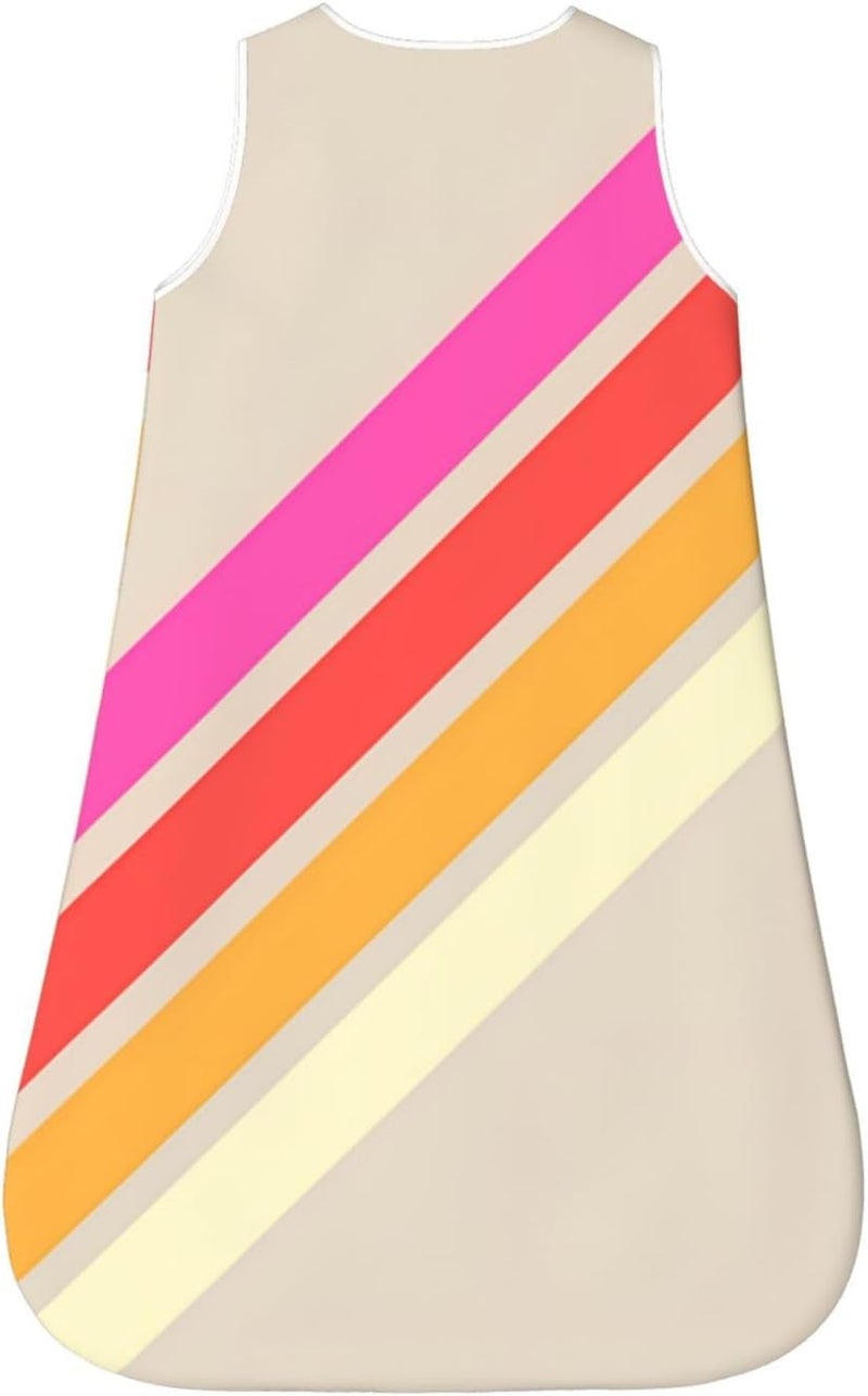 Colorful 70s 80s Retro Striped Stripes Baby Wearable Blanket Infant Boys Girls Sleeping Bags for Newborn Small - Image 2