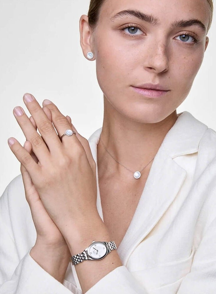 Daniel Wellington Ophelia Mini Silver 22x25.5mm White Dial Steel Bracelet Watch - Image 4