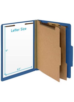 Blue Summit Supplies 12 Pressboard Classification Folders 2 Dividers Letter Size Office Folders 2’’ Tyvek Expansions With Fasteners 6 Part Classification Folder In Assorted Colors 12 Pack  - Image 4