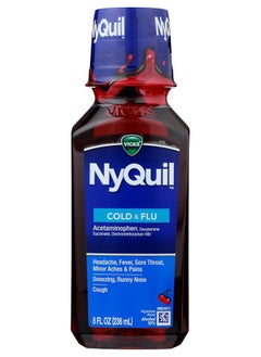 Vicks NyQuil Cough Nighttime Relief, 8 Fl Oz, Cherry Flavor - Relieves Sore Throat, Runny Nose, Cough 