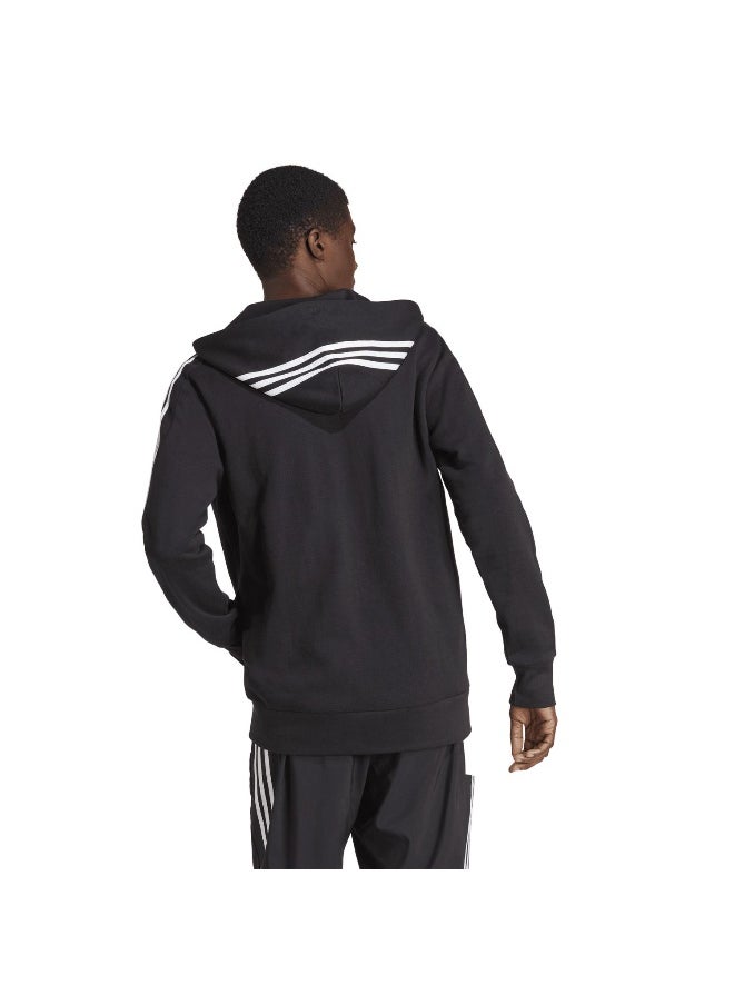 Adidas adidas M 3S Ft Fz Hd Black Training Track Tops 2XSS  - Image 5