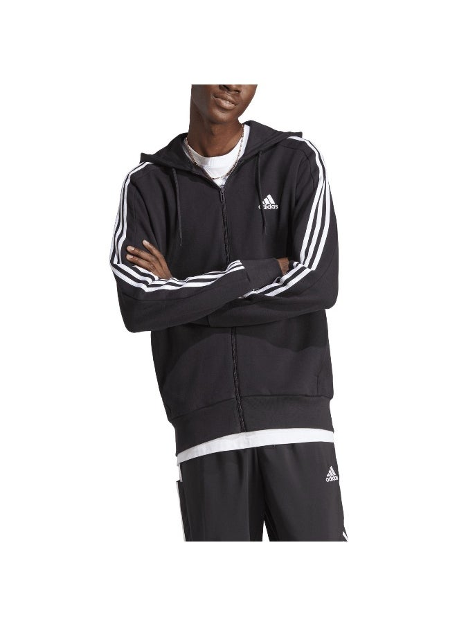 Adidas adidas M 3S Ft Fz Hd Black Training Track Tops 2XSS  - Image 4