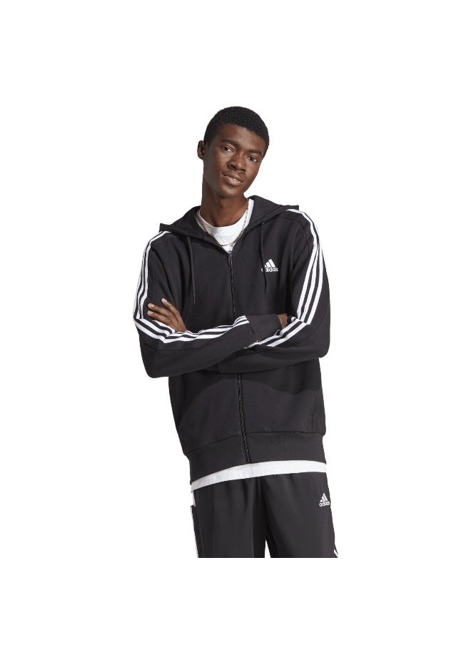 Adidas adidas M 3S Ft Fz Hd Black Training Track Tops 2XSS  - Image 3